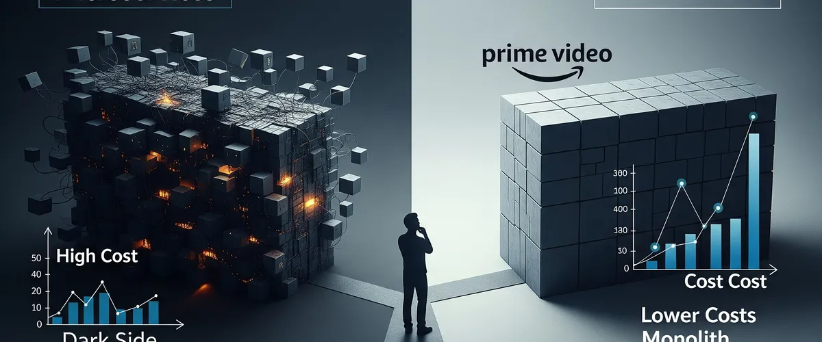 Blog post image for The Real Talk on Microservices vs. Monoliths - Microservices aren't always the answer. The hidden complexities, the challenges Amazon Prime Video ran into, and when sticking with a monolith is the smarter architectural choice.